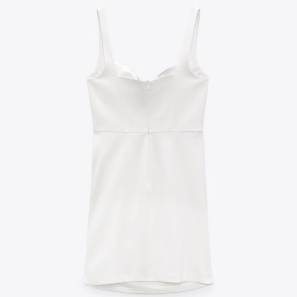 NWT Zara Draped Elastsized White Mini Dress - Picture 11 of 12